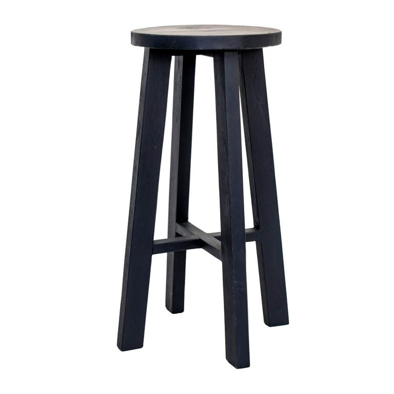 Rustico Reclaimed Wood Tall Stool - Black
