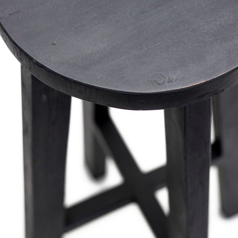 Rustico Reclaimed Wood Tall Stool - Black