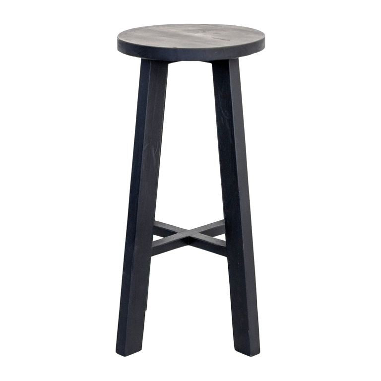 Rustico Reclaimed Wood Tall Stool - Black