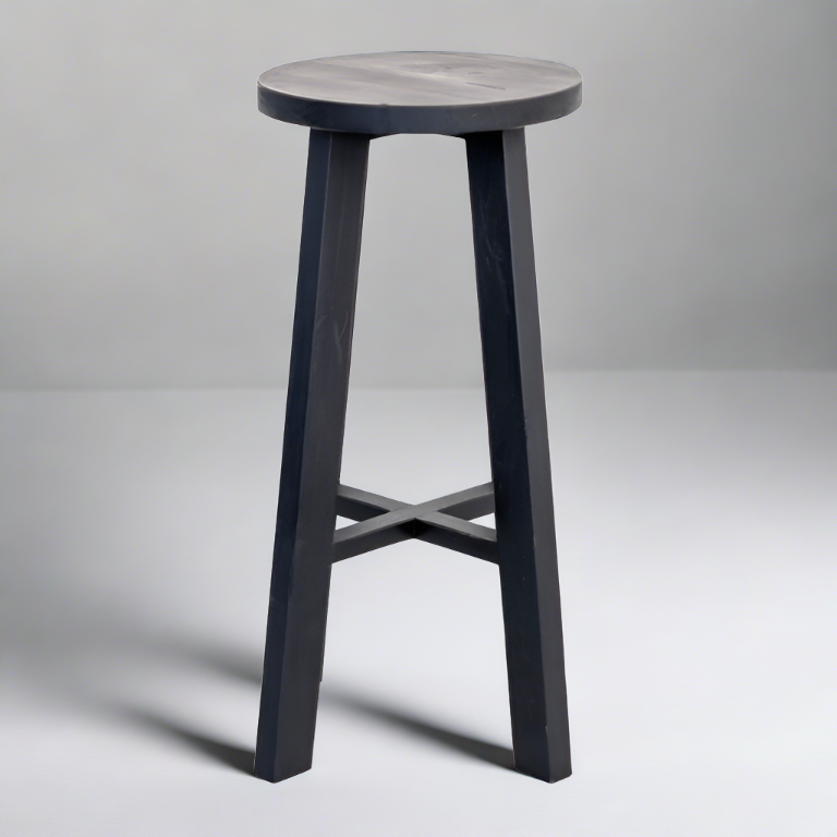 Rustico Reclaimed Wood Tall Stool - Black