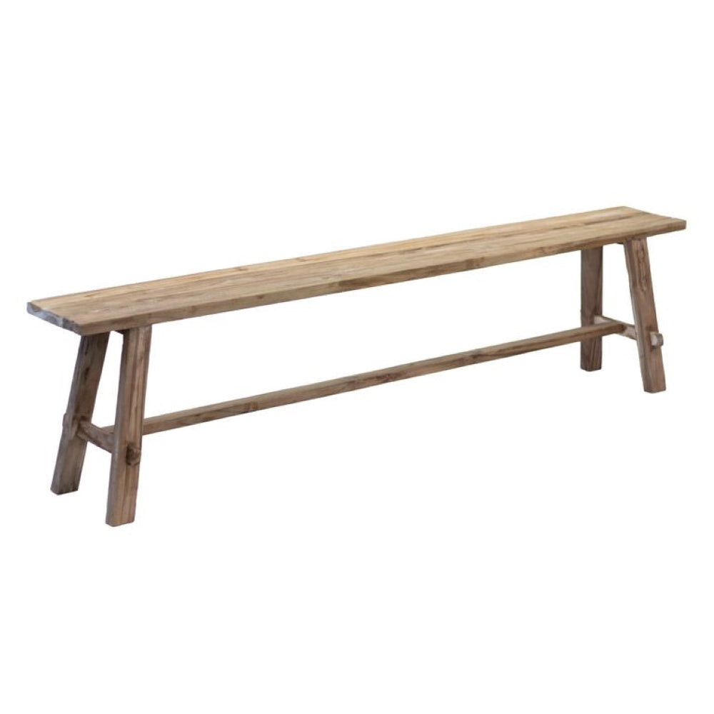 Rustic Charm and Eco-Conscious Style with the Rustico Reclaimed Teak Bench - Long, Natural