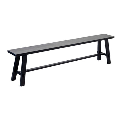 Rustic Charm and Eco-Conscious Style with the Rustico Reclaimed Teak Bench - Long, Black