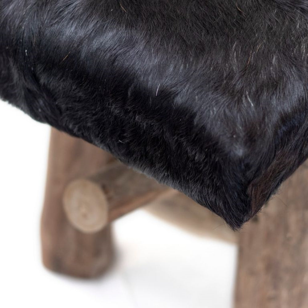 Rustico Leather & Teak Bench