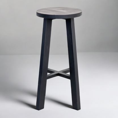 Rustico Reclaimed Teak Tall Stool - Black