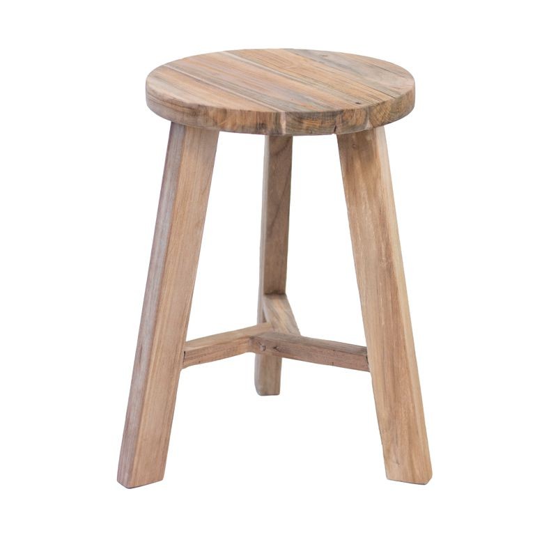 Rustico Reclaimed Teak Tripod Stool - Natural