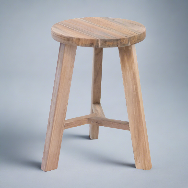 Rustico Reclaimed Teak Tripod Stool - Natural