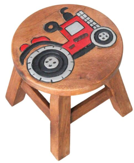 Recycled Teak Kids Stool – Red Tractor