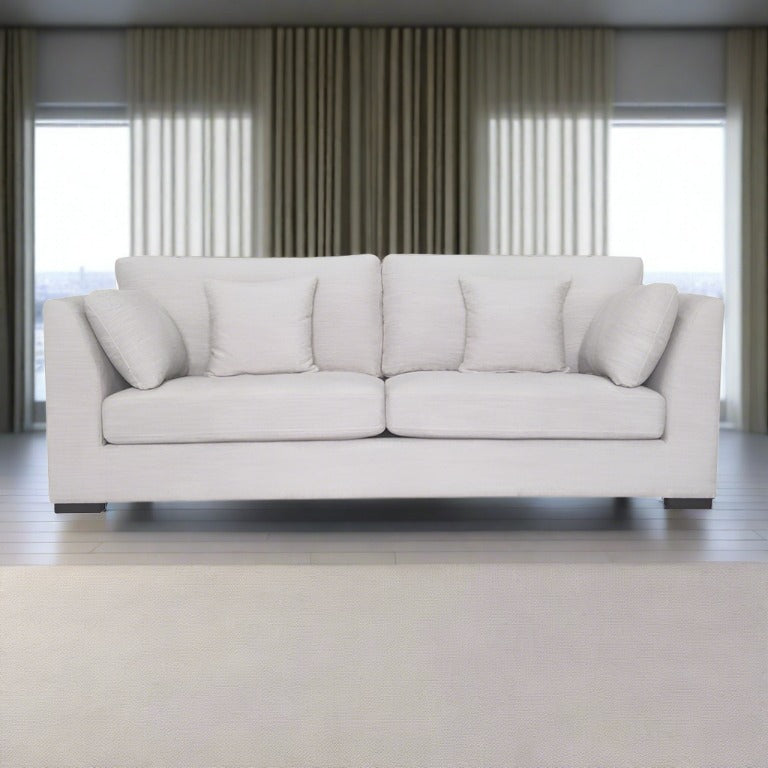 York 3 Seater Upholstered Sofa, Salt