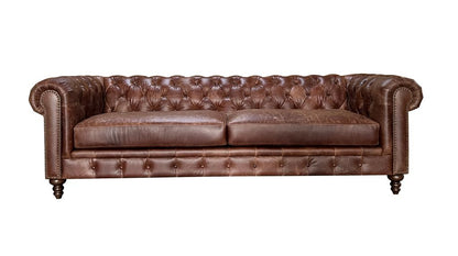 Leather 3 Seater Chesterfield Sofa, Tobacco