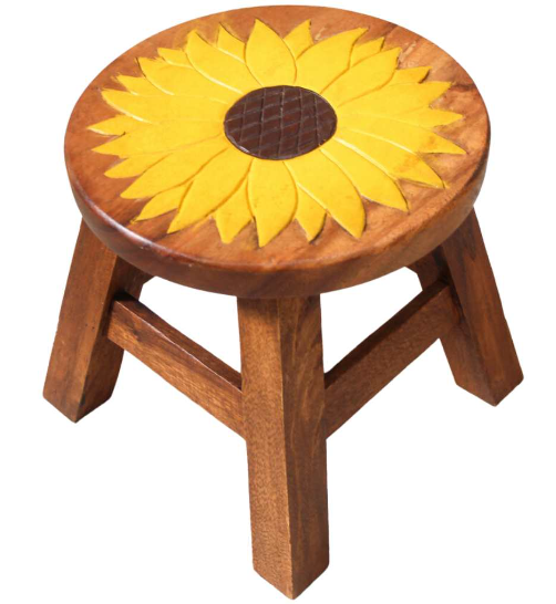 Recycled Teak Kids Stool – Sunflower