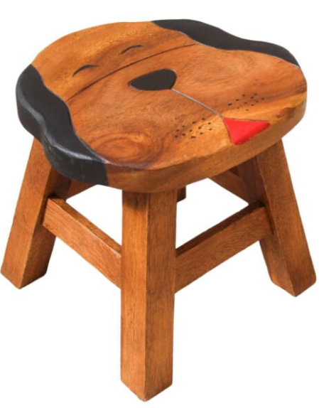 Recycled Wood Kids Stool – Dog