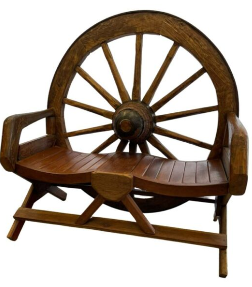Wagon Wheel Bench Seat